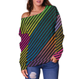 Party Lights On Women's Off Shoulder Sweater