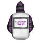 My mission is bigger than me Simple Luxury Design in silver frame. Positive Girl Boss Quote Hoodie