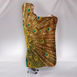 Golden Luxury Peacock Premium Hooded Blanket