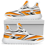 Racing Style Orange Taste White Mesh Knit Sneakers