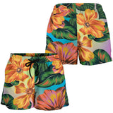 Orange Flowers Women's Shorts