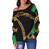 Luxury Chain Women's Off Shoulder Sweater