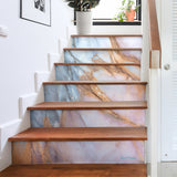 Luxury Light Blue & Pink Marble Design Decoration Art Stair Stickers (Set of 6)