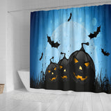 Blue Halloween Shower Curtain
