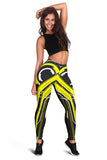 Racing Abstract Art Style Black & Yellow Vibes Women's Leggings