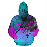 Allergic To Stupid People. Street Wear Special Design Blue and Purple Style