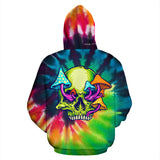 Rave Tie Dye design with mushroom and crazy skull One Hoodie