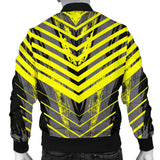 Racing Style Grey & Yellow Stripes Vibes Men's Bomber Jacket