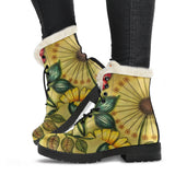 Asya Vintage Floral Faux Fur Leather Boots