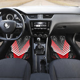 Racing Style Wild Red & White Stripes Vibes Front Car Mats