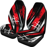 Racing Style Wild Red & White Stripes Vibes Car Seat Covers