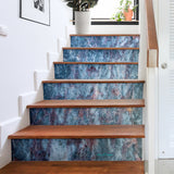Luxury Blue Marble Design Decoration Art Stair Stickers (Set of 6)