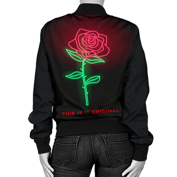 Women's Bomber Jacket Perfect Neon Rose Original Design