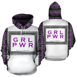 G R L - P W R - Girl Power Simple Luxury design. Positive Girl Boss Quote Hoodie