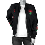 Women's Bomber Jacket Perfect Neon Rose Design & Broken People