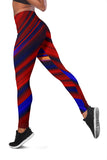 Red & Blue Neon Stripes Women's Leggings