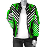 Racing Style Funky Green & Black Vibes Women's Bomber Jacket