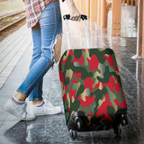 Red And Neon Camouflage Luggage Cover