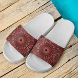 Red Spiritual Mandala Slide Sandals
