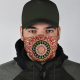 Persian Style Red Flowers Mandala Vibe Protection Face Mask