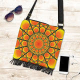 Neon Orange Sun Crossbody Boho Handbag