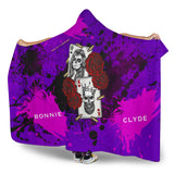 Customised name King & Queen Wild Violet Design Hooded Blanket