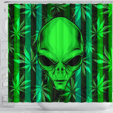 Alien Head In the Bathroom - Perfect Home Decor for Cannabis Lover - Shower Curtain