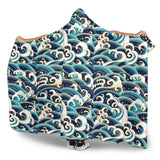 Luxury Special Blue Japan Wave Hooded Blanket
