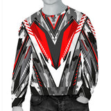 Racing Army Style Grey & Wild Red Vibe Men's Sweater