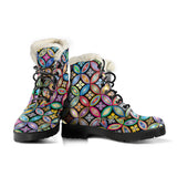 Flowery Lovely Miracle Faux Fur Leather Boots