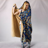 Blue Oriental Mandala Lovers Premium Hooded Blanket