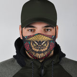Japanese Ninja Style Owl & Roses Protection Face Mask