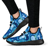 Blue Bubble Marble Mesh Knit Sneakers