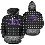 I promise to always be by your side. Bandana Black & White Paisley Style Hoodie