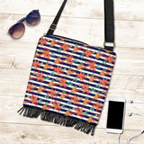 Summer Blue Strips Crossbody Boho Handbag