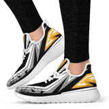 Racing Style Grey & Gold 2 Mesh Knit Sneakers