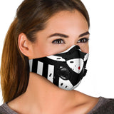 Women in Black & White Stripes Premium Protection Face Mask