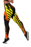 Racing Urban Style Yellow & Orange & Black Colorful Vibe Women's Leggings
