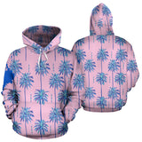 Pink Color Palm Blue Style Street Art Design Hoodie
