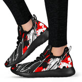 Racing Style Black & Bloody Red Splash Vibes Mesh Knit Sneakers