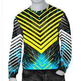 Racing Urban Style Blue & Yellow Stripes Vibes Men's Sweater