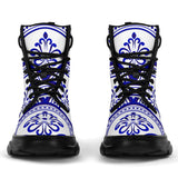 Traditional Blue & White Ornamental Vibes Design One Chunky Boots