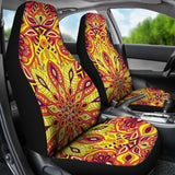 Red Sunny Mandala Car Seat Cover