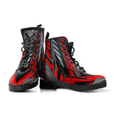 Racing Style Red & Grey Unisex Leather Boots