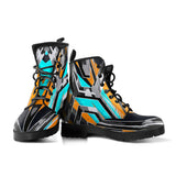 Racing Army Style Grey & Orange Unisex Leather Boots