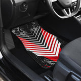 Racing Style Wild Red & White Stripes Vibes Front Car Mats