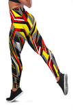 Racing Style Wild Red & Yellow Vibes Women's Leggings
