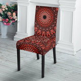 Red Spiritual Mandala Dining Chair Slip Cover