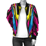 Racing Funky Style Pink & Light Blue Vibes Women's Bomber Jacket