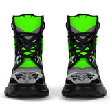 Racing Style Funky Green & Grey Vibes Chunky Boots